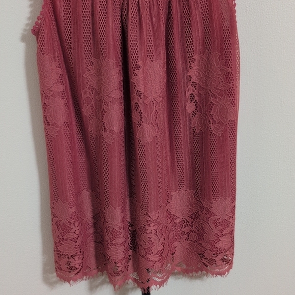 Worthington Sleeveless Lace Blouse in Dusty Rose - Picture 6 of 8